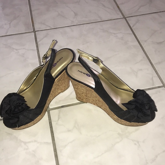 *FREE WITH PURCHASE New Attitude Peep Toe Cork Heels - Picture 3 of 4